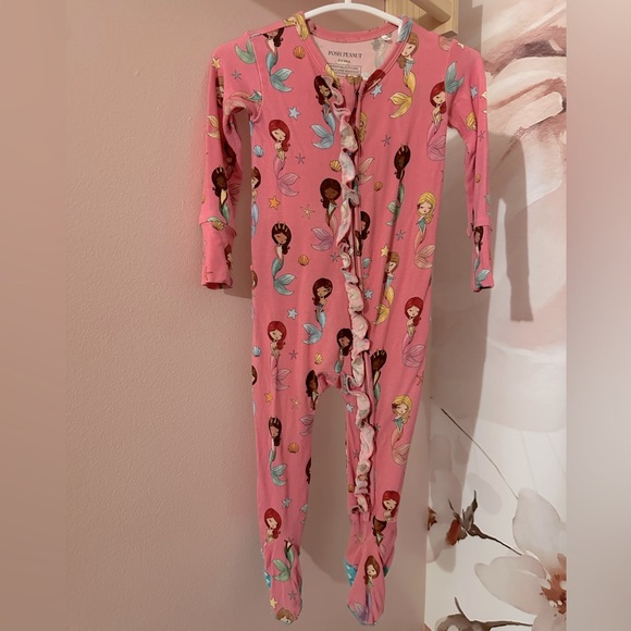 Posh Peanut Other - Posh Peanut | Pink Mermaids Ruffle Footie (3-6 months) 🧜♀️